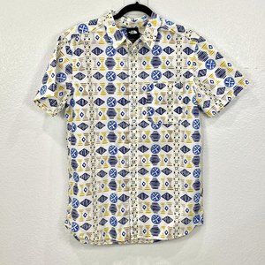 The North Face Shirt Men’s 100% Cotton White Print Baytrail Shirt Button Up SZ M